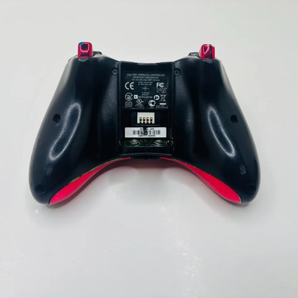 OEM Black & Red Microsoft Xbox 360 Wireless Controller 1403 - FOR PARTS